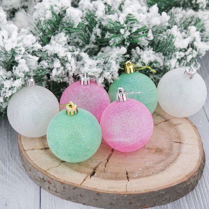 Шары новогодние "Проджи" d-6 см (набор 6 шт) разноцветные