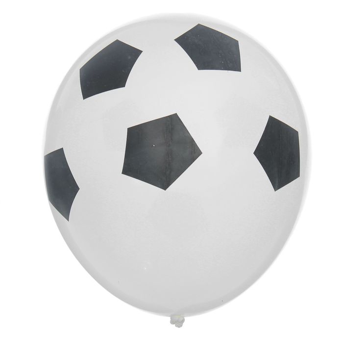 Шар латексный 12" "Футбольный мяч", пастель, набор 12 шт., цвет белый