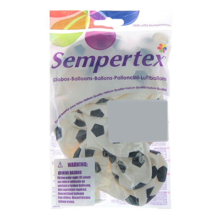 Шар латексный 12" "Футбольный мяч", пастель, набор 12 шт., цвет белый