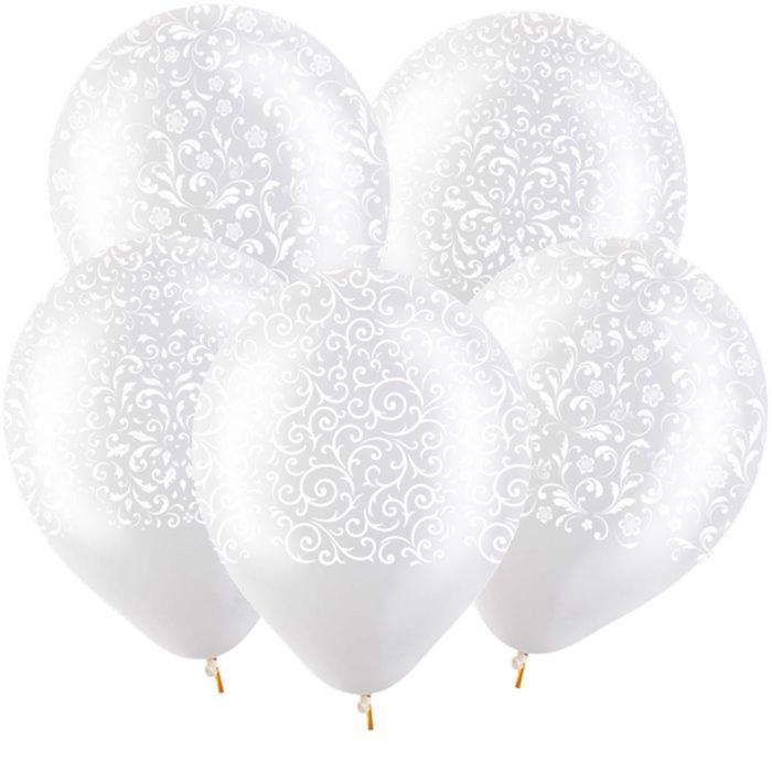 Шар латексный 12" "Изящный орнамент", пастель, 5-сторонний, набор 100 шт.