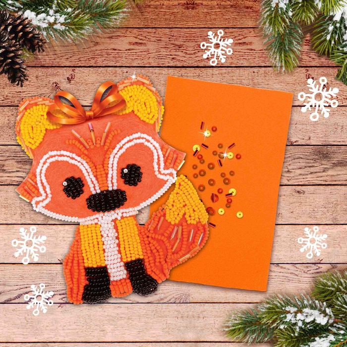 Набор для создания игрушки из фетра с вышивкой бисером "Лисичка"