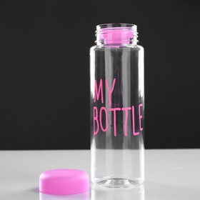 

Бутылка для воды "My bottle" с винтовой крышкой, 500 мл, розовая, 6.5х21 см