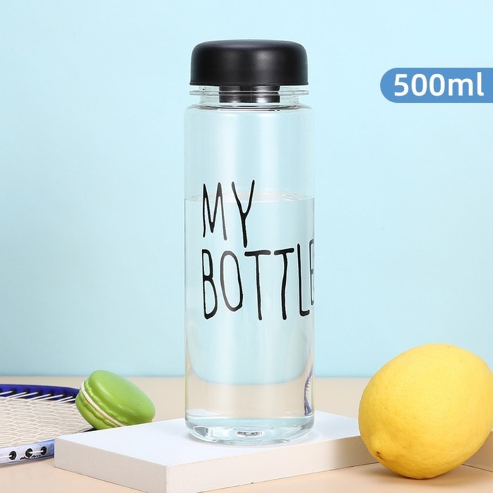 Бутылка для воды "My bottle", 500 мл, 19 х 6.5 см. черная