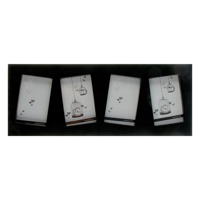 Фоторамка пластик на 4 фото 10х15 см "Классика чёрного" чёрная 22х55 см