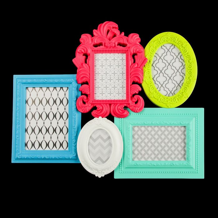 Фоторамка пластик на 5 фото 9х6, 9х13, 10х15, 13х18 см "Эйфория" 40х50 см