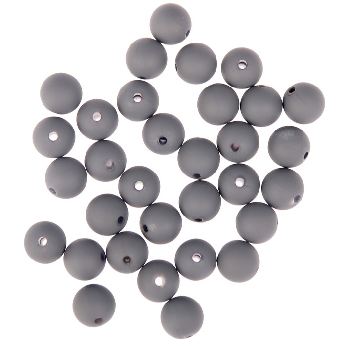 Набор бусин для творчества пластик "Глубокий серый" матовые 20 гр 1х1 см