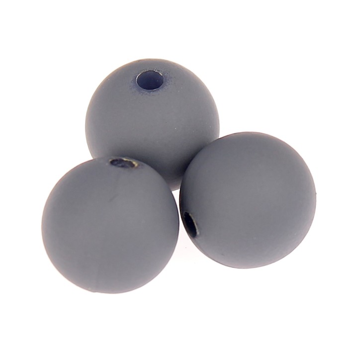 Набор бусин для творчества пластик "Глубокий серый" матовые 20 гр 1х1 см