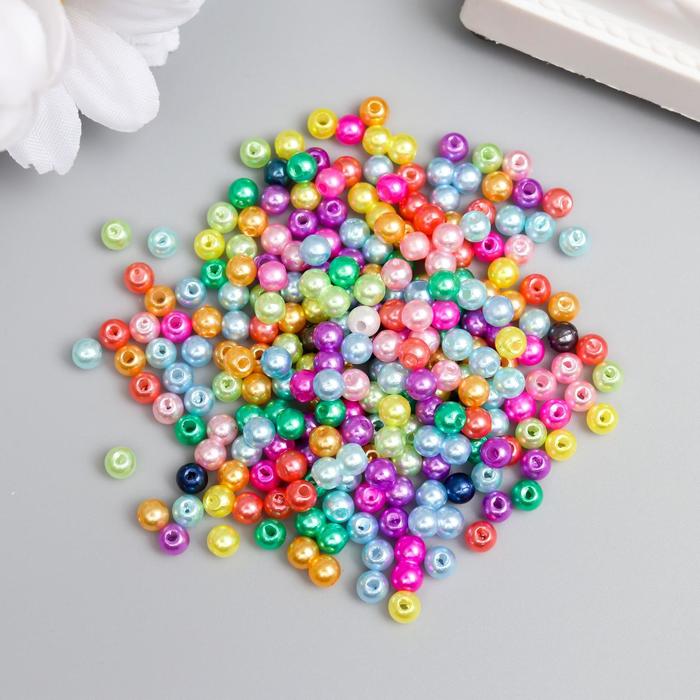 фото Набор бусин для творчества пластик "разноцветные шарики" 10 гр 0,4х0,4 см арт узор