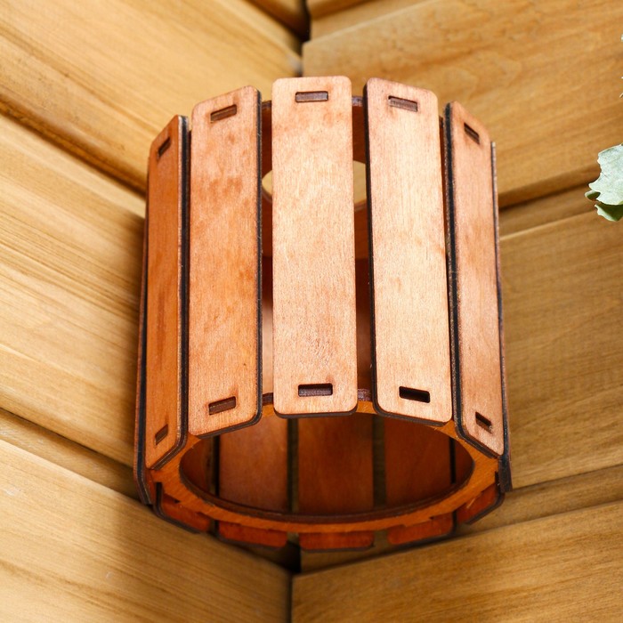 Плафон деревянный "Броня", коричневый, 10*10*10см