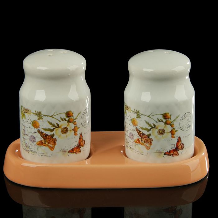 Набор для специй: 2 емкости 50 мл, подставка 15,5х7,5х1 см