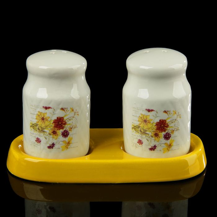 Набор для специй: 2 емкости 50 мл, подставка 15,5х7,5х1 см