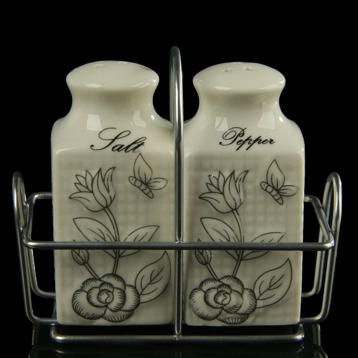 Набор для специй на подставке, 2 емкости 80 мл