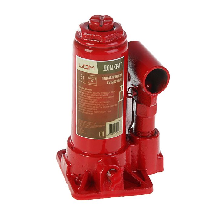 Домкрат гидравлический бутылочный LOM в кейсе, 2 т, высота подъема 148-278 мм