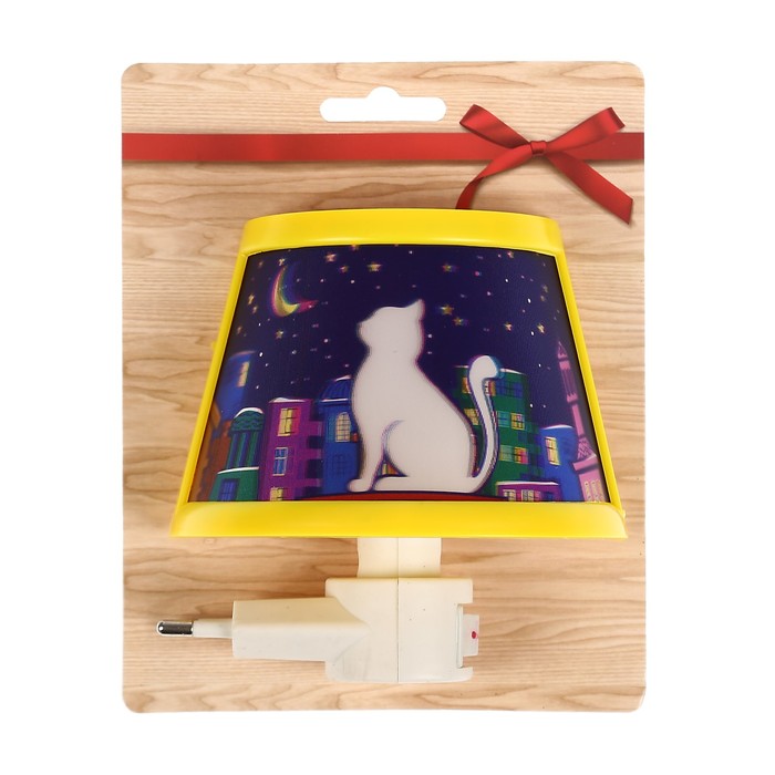 Ночник пластик "Кот" 8 см