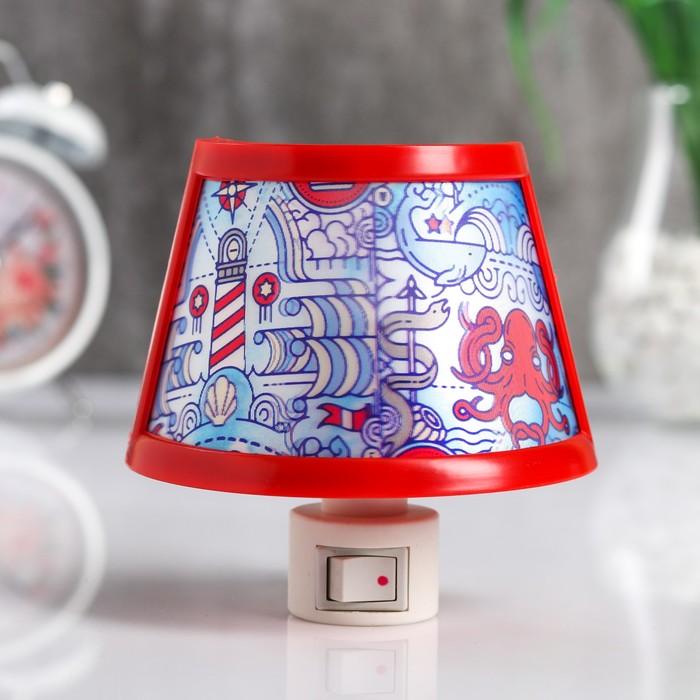 Ночник пластик "Морской" 8 см