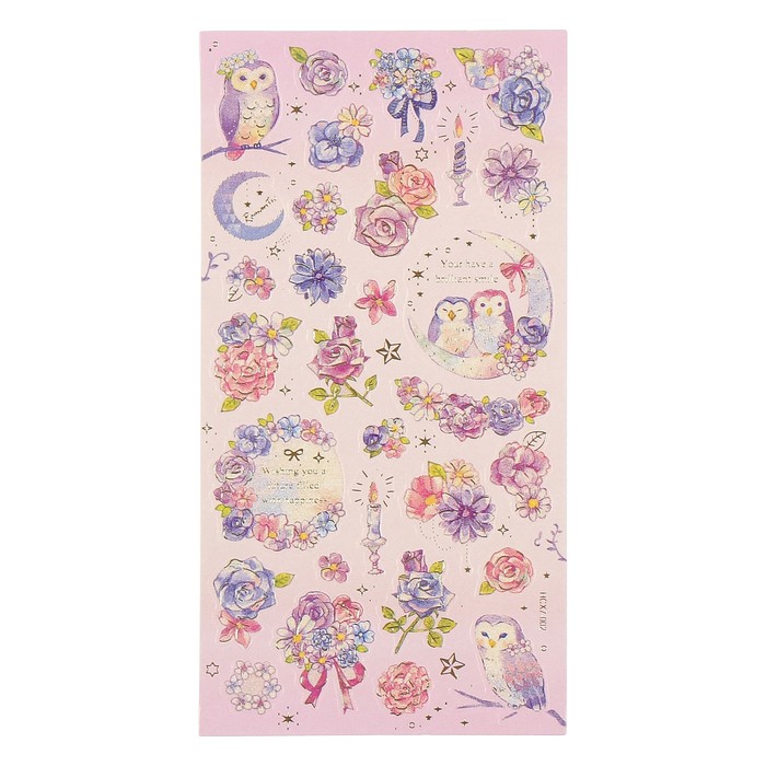 Наклейка бумага "Цветочное ассорти" МИКС 19х9,5 см