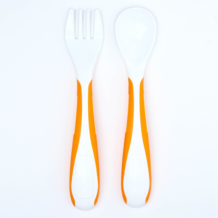 Набор столовых приборов детский Basic: ложка, вилка, от 5 мес., цвет оранжевый