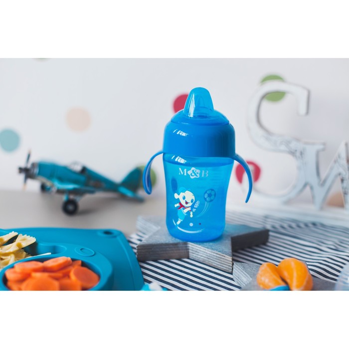 Поильник детский с мягким носиком, 240 мл, от 5 мес., цвет синий