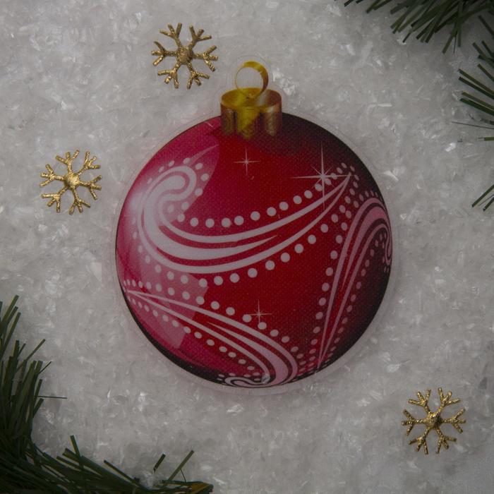 Световая картинка на прищепке "Елочный шар"(батарейки в комплекте), оптоволокно, 1 LED, RGB