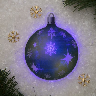 Световая картинка на прищепке "Елочный шар"(батарейки в комплекте), оптоволокно, 1 LED, RGB