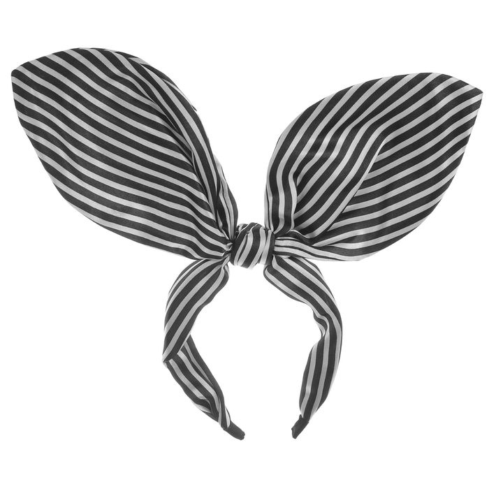 Карнавальный ободок "Полосатые ушки", цвет серый