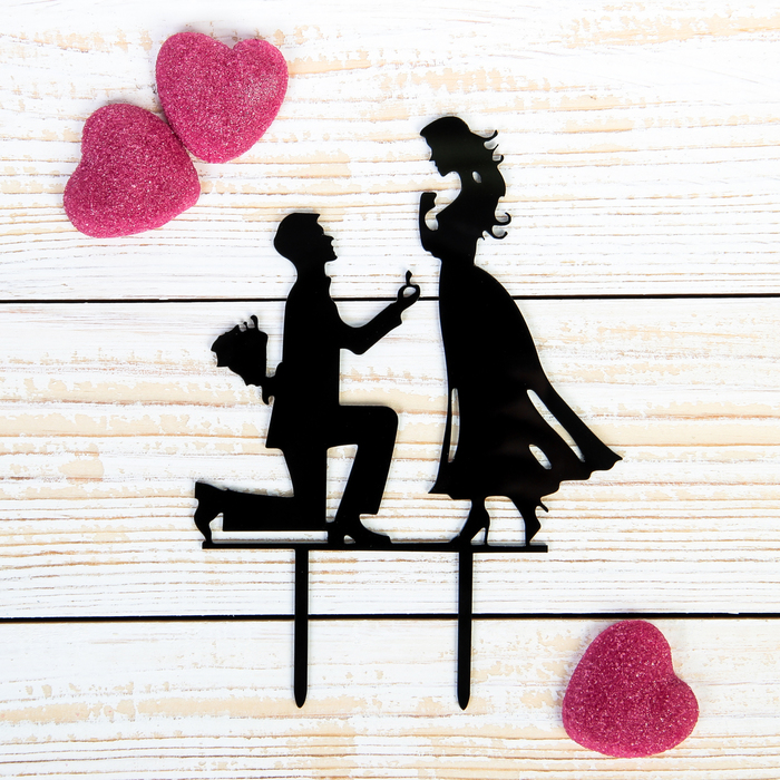 Топпер на пирожное "Предложение", цвет черный