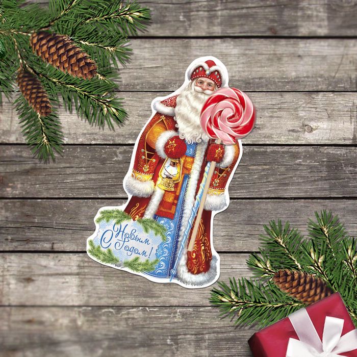 Открытка поздравительная Дедушка мороз" 8х 9 см