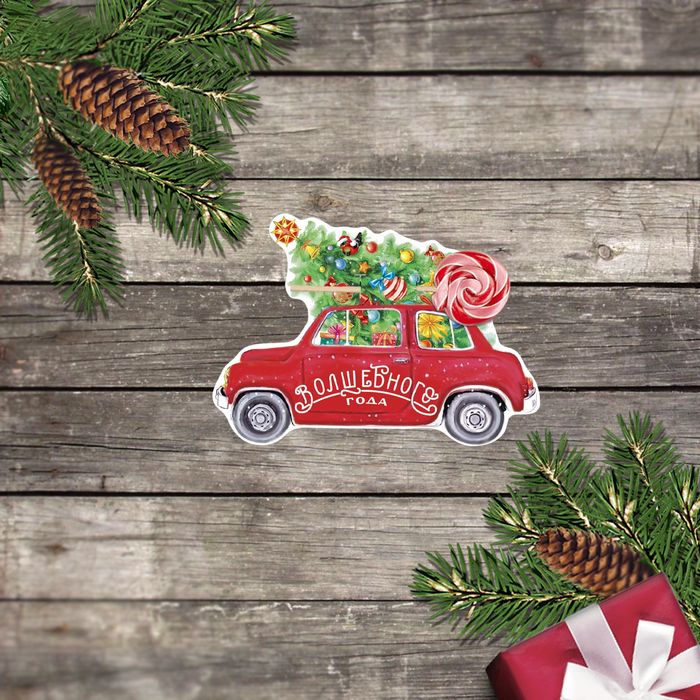 Открытка поздравительная "Волшебного года" 8х 9 см