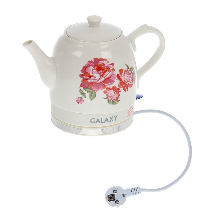 Чайник электрический Galaxy GL 0503, 1.4 л, 1400 Вт, керамика, белый