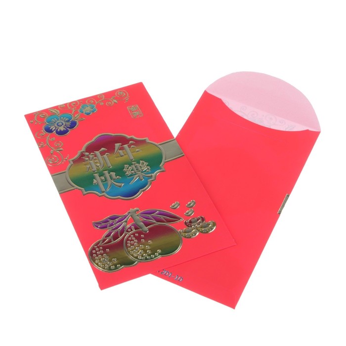 Конверт для амулета красный "Золотые рисунки" набор 6 шт МИКС 8х18 см