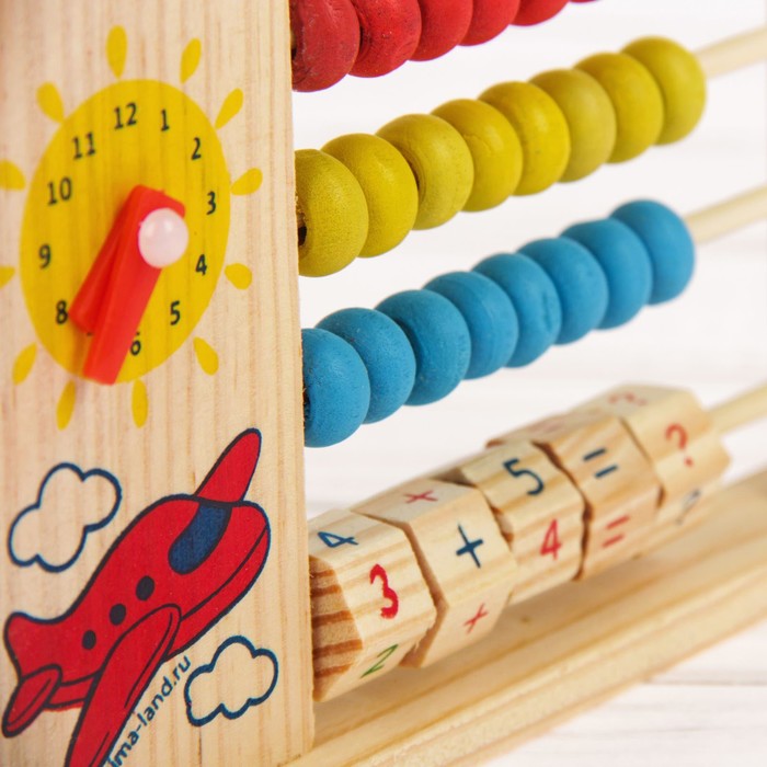 Счёты малые с часами "Самолёт", 13 х 19 см