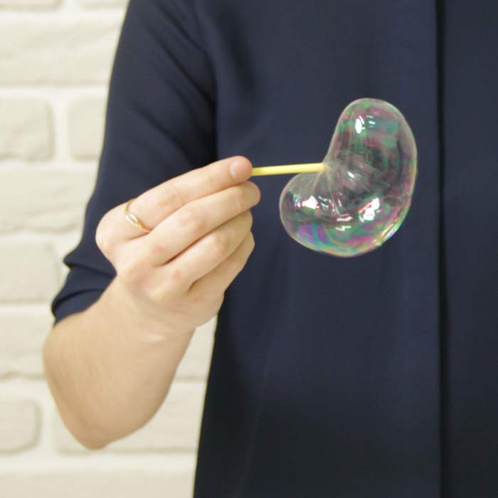 Нелопающиеся мыльные пузыри с трубочкой для выдувания , набор 3 шт