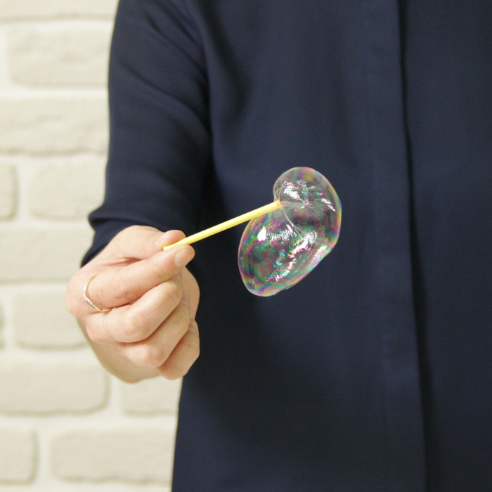 Нелопающиеся мыльные пузыри с трубочкой для выдувания , набор 3 шт