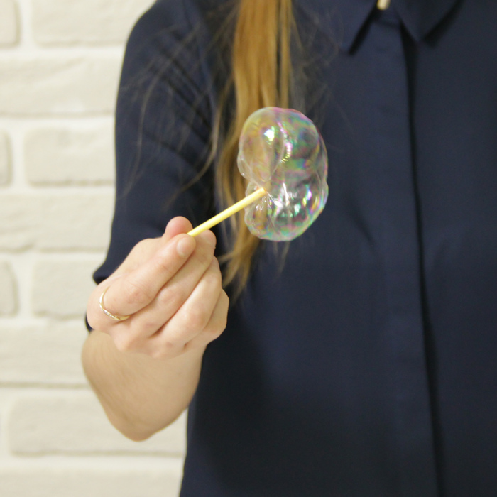 Нелопающиеся мыльные пузыри с трубочкой для выдувания , набор 3 шт