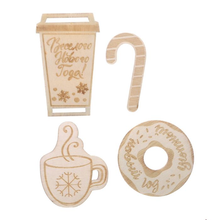 Деревянные высечки для скрапбукинга «Сладости», 9 × 10,5 см