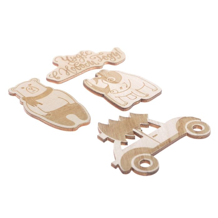 Деревянные высечки для скрапбукинга «Чудес в Новом Году», 9 × 10,5 см