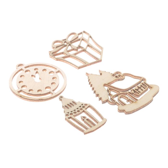 Деревянные высечки для скрапбукинга «Зимний вечер», 9 × 10,5 см