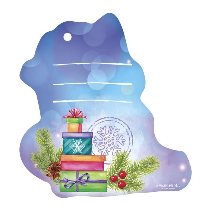 Шильдик декоративный на подарок «Самый Лучший Новый Год», 9,3 × 10 см