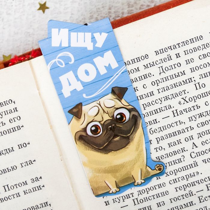 Магнитная фигурная закладка на подложке "Ищу дом"