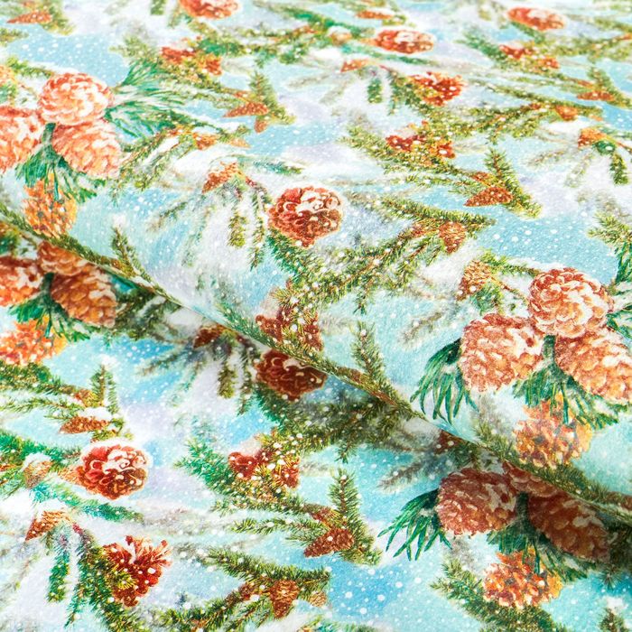 Бумага упаковочная тишью "Зимний лес", 50 х70 см