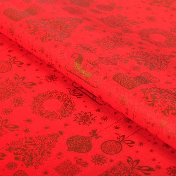 Бумага упаковочная тишью "Рождественские подарки", 50 х70 см