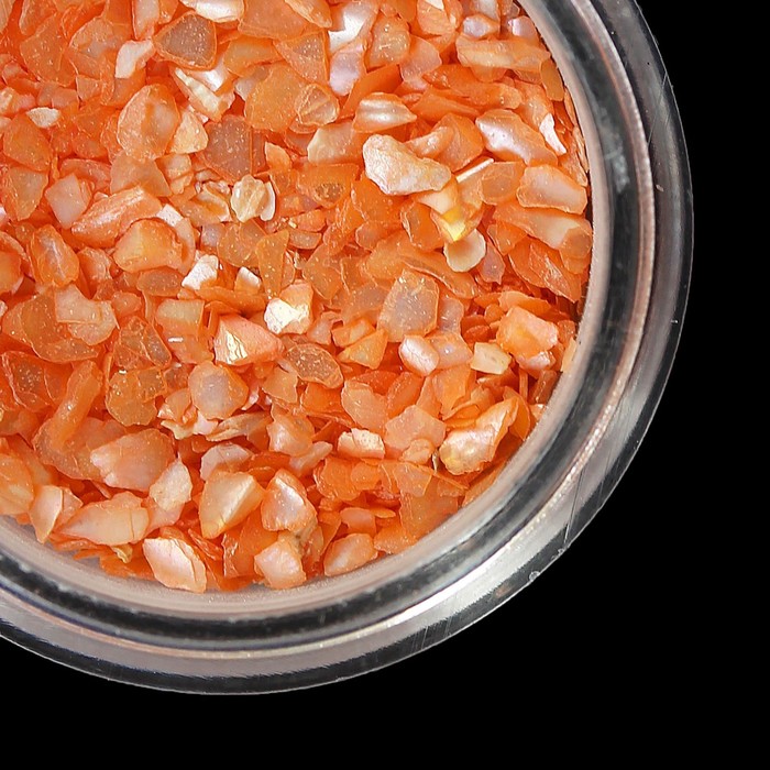 Ракушка для декора ногтей, 3гр, цвет оранжевый