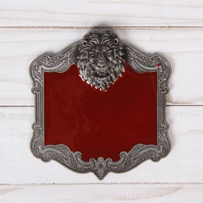 Рамка дверная в подарочной коробке "Лев", (цвет серебро), 10 х 10,9 см
