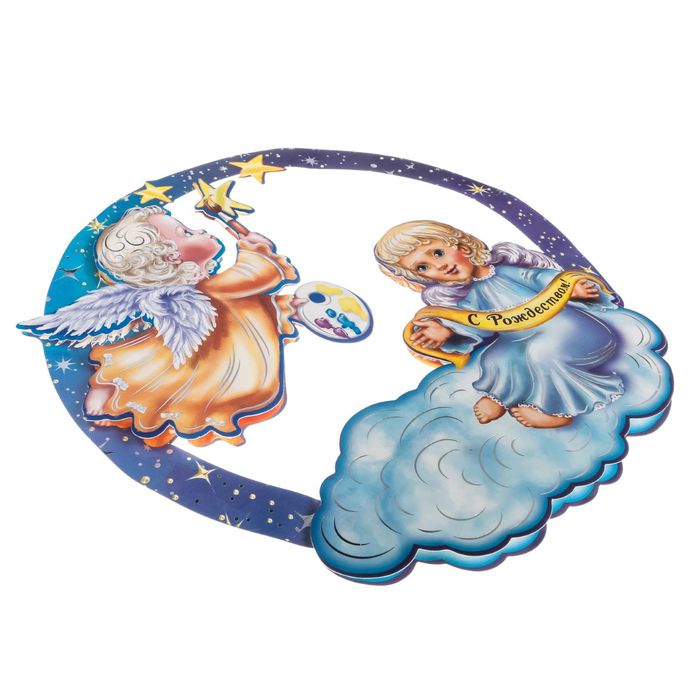 Венок рождественский «Ангелочки», 24,3 х 24,9 см