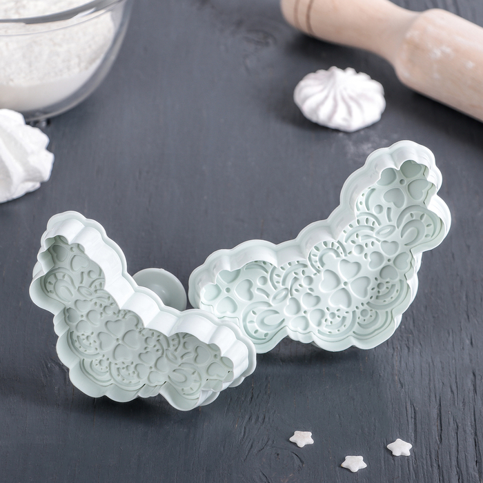 Набор плунжеров кондитерских для марципана и теста "Кружева", 2 шт.