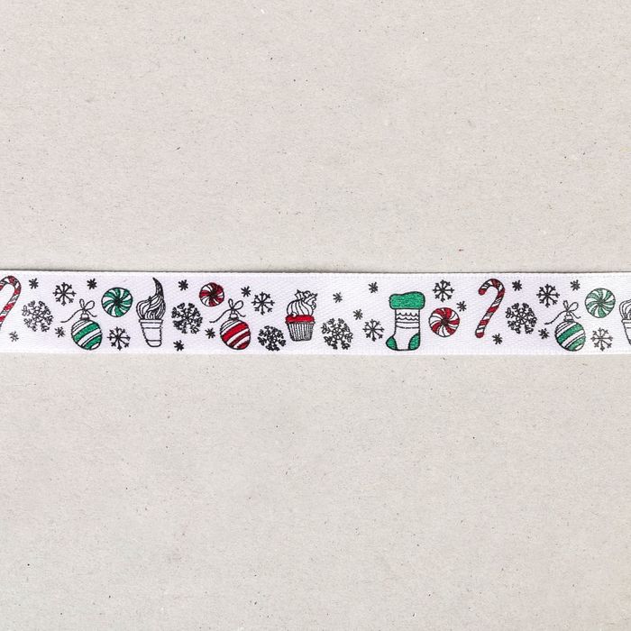 Лента атласная декоративная «Сладкий праздник», 1,5 см × 2 м