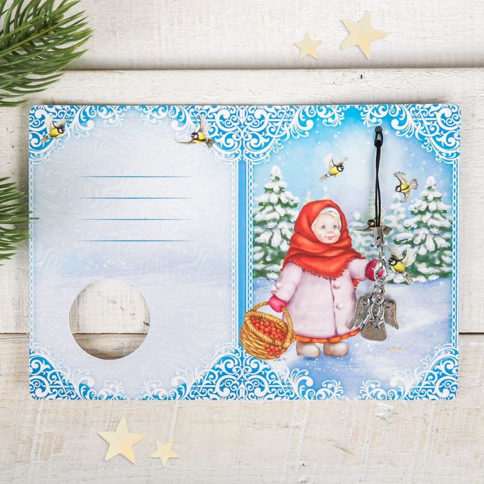 Подвеска в форме ангела «Девочка с птичками», 8 х 11 см