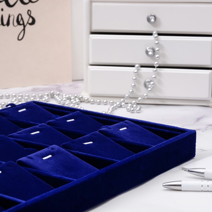 Подставка под кулоны, цепочки, подвески 15 шт, 35*24*3, цвет синий