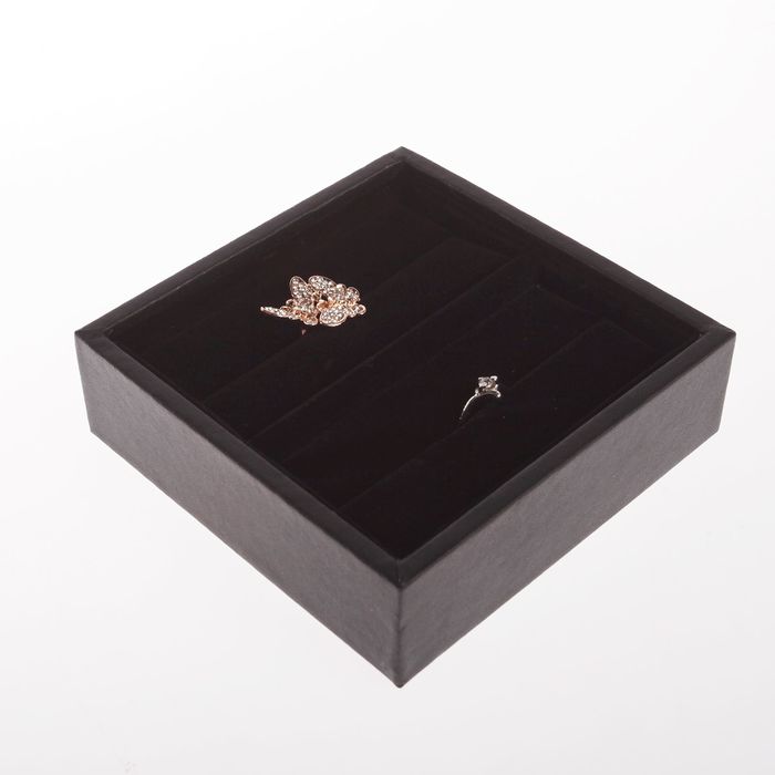 Подставка под кольца, 2 секции, 12*12*3, цвет чёрный