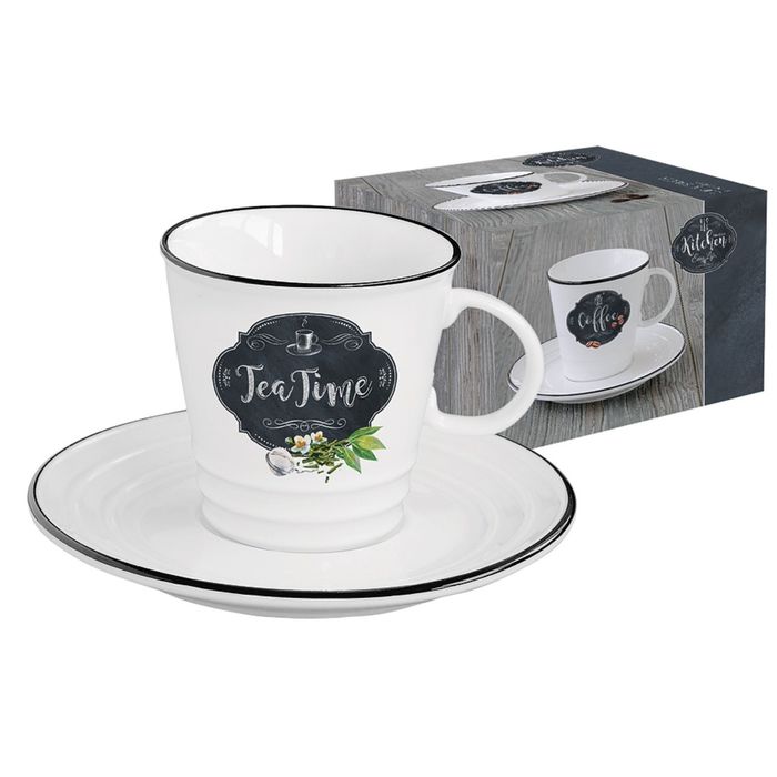 Чашка с блюдцем "Кухня в стиле Ретро", чай, в подарочной упаковке